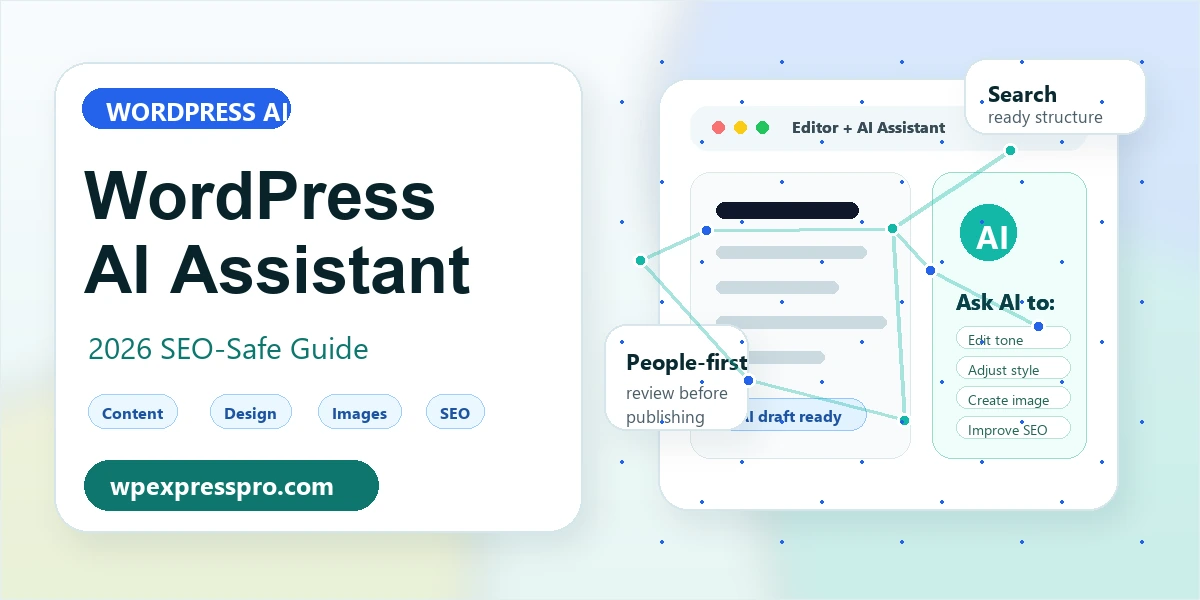 WordPress AI Assistant 2026 guide for content design images and SEO